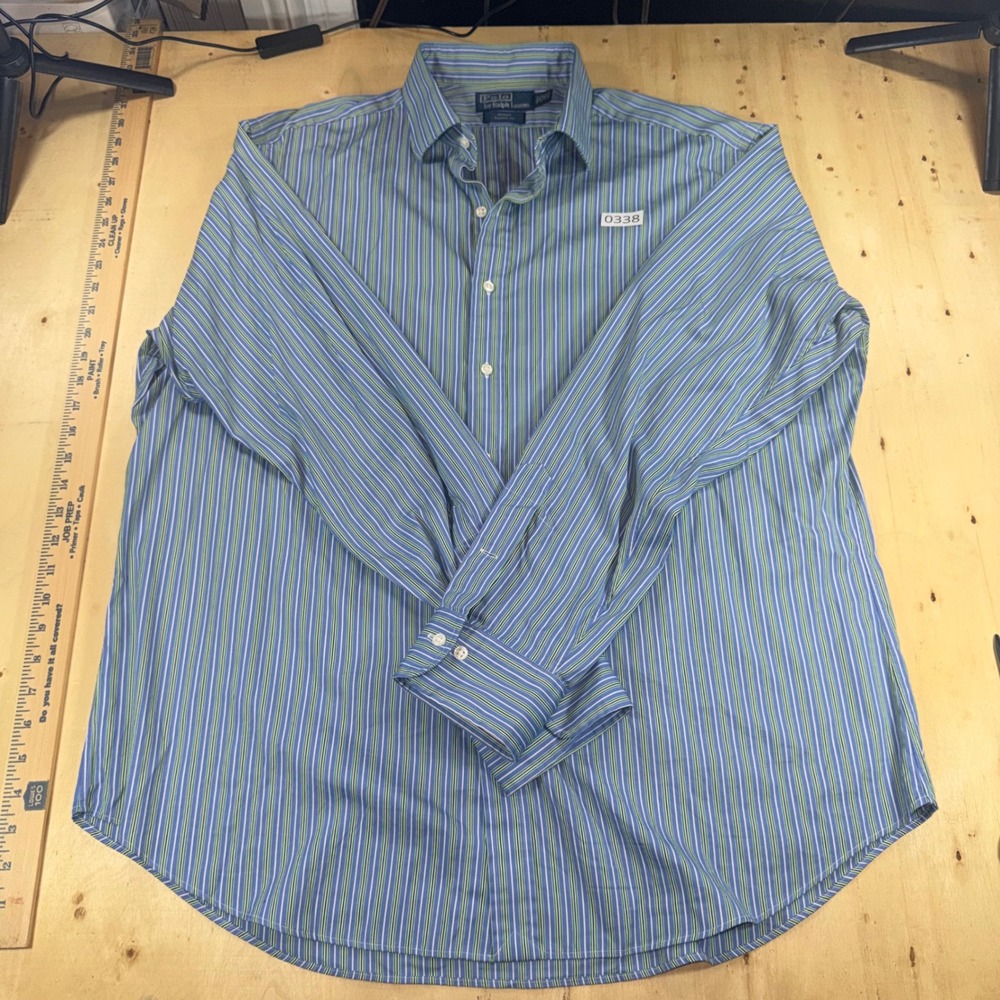Polo Ralph Lauren Regent Mens 17.5 34/35 Classic Fit Striped Button Down Shirt